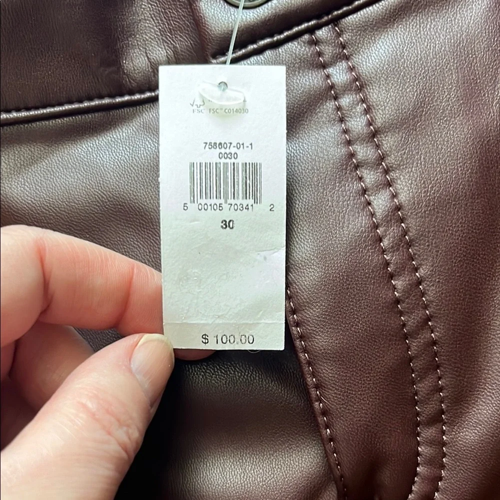 Banana Republic Brown VEGAN LEATHER LOW-RISE BOOTCUT PANT - Picture 4 of 6